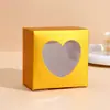 Nueva caja para pastel color papel kraft al por mayor en stock caja de embalaje para pastel hueca en forma de corazón caja de embalaje para repostería de pastelería
