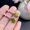 Aretes de Peridoto Natural Bañados en Plata 925 Tamaño de Piedra Principal 7*9mm Natural Soportado para Pruebas
