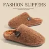 Pantuflas de Algodón para Mujer 2026 Nuevas de Invierno para Interior del Hogar Suela Gruesa Cálidas Forradas de Felpa Antideslizantes de Casa Pantuflas de Piel para Damas
