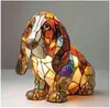 Adornos de resina de la nueva serie de perros transfronterizos, luz nocturna LED, arte, estatua de animal, decoración creativa para el hogar, escritorio