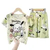 Pijama para Niños y Niñas Verano Manga Corta Ropa de Aire Acondicionado para Niños Delgada Dibujos Animados Talla Mediana Niños Grandes y Bebé Traje de Ropa para el Hogar