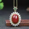 Colgante de Colgante de Collar para Mujer con Incrustaciones de Arena Dorada Púrpura de Cinabrio Natural de Alto Contenido, Venta al por Mayor de Fábrica, Diamante Completo por un Lado