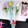 520 Bolsa de Embalaje de Flores Rayadas Casual Transparente Impermeable Transpirable Material de Flores Rosa Clavel Bolsa de Fuegos Artificiales