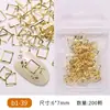 Popular en Tiktok joyería de clavos de remache de metal al por mayor redondo hueco corazón hueco estrella larga Luna accesorios para uñas