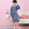 Pijama Infantil, Primavera e Outono, Manga Longa, Fino, Desenho Animado, Roupa de Casa, Roupas para Ar Condicionado de Verão, Conjunto de Pijama Fino para Crianças Maiores