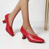 Sapatos de Bruxa para Primavera e Outono Bico Quadrado Boca em V Salto Alto Feminino Boca Profunda Sapatos de Salto Único Mais Fáceis de Combinar Sapatos Femininos J Novos Sapatos 0007006
