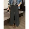 Calça Feminina ICCIICC Estilo Coreano para o Trabalho Nove Pontos Perna Larga Fundo Escovado Perna Reta Emagrecedora Casual Outono Inverno Novo Estilo 2901