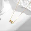 Traje de joyería de ciclo infinito de 8 palabras de acero de titanio con incrustaciones de circonita transfronterizo chapado en oro de 18 quilates traje de joyería número de la suerte 8