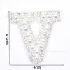 Venta caliente transfronteriza de 26 pegatinas de tela con forma de estrella de cinco puntas y letras de perla para ropa, sombreros y bolsos, materiales decorativos.
