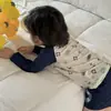 Traje de baño coreano de dos piezas para niños, nuevo traje de baño de manga larga protector solar de secado rápido, conjunto de natación de verano