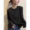 Camiseta Branca Escovada de Manga Longa Derong para Mulheres, Estilo Novo Primavera, Outono e Inverno 2026, Blusa Interna Quente Espessada, Camiseta de Base