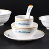 Conjunto de Mesa Chinesa de Melamina Quatro Peças Hotel Restaurante Louças Plásticas Pratos Colher Copo Restaurante de Hot Pot Conjunto Comercial