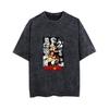 Playera de Manga Corta para Pareja Lavada Animación Secundaria Fairy Tail Cola de Duende Suministro Transfronterizo Exportación
