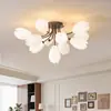 Luz Principal de Sala de Estar de Lujo Estilo Francés 2026, Candelabro Decorativo Tulipán Minimalista Moderno Estilo Crema para Comedor Dormitorio