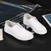 Zapatos casuales de lona de corte bajo para mujer con diseño de grulla de almohada blanca de primavera, zapatos de lona transpirables versátiles estilo coreano, zapatos planos sin cordones, poco profundos, antideslizantes