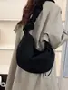Bolso de hombro cruzado para mujer de estilo perezoso, gran capacidad, con pliegues, para uso transfronterizo, tipo bolsa de dumplings, repelente al agua
