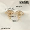 Brincos Longos Assimétricos Inteligentes de Prata Esterlina com Detalhes em Ouro Maciço Banhado a Cobre Incrustados com Diamantes e Madre-Pérola Formato de Leque Chinoiserie e Porta-Contas para Montagem DIY