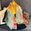Nuevo Chal Bufanda de Protección Solar Primavera y Verano, Clásico Seda Artificial, Gasa Suave, Estilo Largo, Bufanda Chal de Moda y Versátil