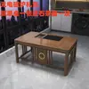 Novo Conjunto de Mesa de Chá e Cadeiras Pequenas para Apartamento em Madeira Maciça Estilo Chinês para Varanda, Conjunto Doméstico de Mesa de Chá Kung Fu para Sala de Estar, Estação Integrada para Preparo de Chá
