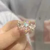 Conjunto de Anillos de Zirconia Luna Azul Amor Transfronterizo Anillo Pulsera Personalizado para Mujer Lujo Ligero Diseño de Nicho Venta al por Mayor