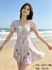 Traje de baño de una pieza conservador y sexy de 26 piezas para tallas grandes, para mamás, adelgazante y que oculta el abdomen, adecuado para aguas termales, trajes de baño estilo falda al por mayor