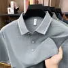 Playeras Polo para Hombre de Primavera y Verano, Nuevas Camisetas Elásticas de Manga Corta de Alta Gama, Tops Casuales Simples de Media Manga para Hombres de Mediana Edad