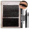 Populares Transfronterizos 10-100D Pestañas Postizas de Un Solo Racimo Curvas 10-18mm Pelo Segmentado DIY Pestañas Naturales Espesas