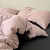 Conjunto de Veludo 2025 Amigo da Pele Forrado com Fleece Conjunto de Quatro Peças Simples Cor Pura Conjunto de Roupa de Cama de Solteiro Dormitório Estudantil Escovado