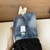 Jeans de mujer de pierna ancha cropped estilo retro americano, nuevo modelo 2026, delgados, de cintura alta, adelgazantes, holgados, con caída, de pierna recta, de longitud media