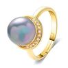 Anillo de cobre con circonita y perla natural de agua dulce, estilo frío moderno INS, lujo ligero, moda, personalidad, combina con todo