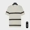 Camisa Polo de Punto Rayada de Manga Corta Estilo Old Money Cuello Solapa Top Casual Lujo Ligero Sensación de Alta Gama Ropa de Negocios para Hombres