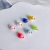 Acessórios DIY Cartoon Tridimensional Colorido Luminoso Pato Amarelo Celular Chaveiro Acessórios Hairpin Criativos