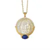 Collar Colgante de Elefante Dios de Plata de Ley S925 Lapislázuli Natural Concha Dorada Turquesa Cadena para Suéter de Mujer Nueva Chinoiserie de Gama Alta