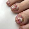 J-300 óleo de mola pintura a óleo pés unhas postiças flor fresca doce gentil Coringa 24 peças de unhas para usar atacado