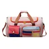 Bolsa Transversal Esportiva Fitness Transfronteiriça Grande Capacidade Viagem Portátil Bolsa de Bagagem Cor Contrastante Dopamina Bolsa para Viagem de Curta Distância para Mulheres