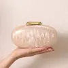 Bolso Cruzado de Hombro Único para Mujer Estilo Europeo y Americano 2026, Bolso Irregular de Acrílico con Forma de Concha, Bolso de Mano de Moda para Bodas y Noches