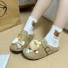Lindas Chanclas Casuales de Dibujos Animados para Niñas Birkenstock Otoño e Invierno Shirley Rose Retro Calzado de Exterior Planos Chanclas de Punta Media
