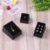 Aretes de Anillo de Puntos Pulsera Joyería Caja Cartón Cuadrado Negro Tapa Cielo y Tierra Caja de Almacenamiento Caja de Joyería