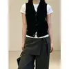 2026 Principios de Otoño Suéter Negro Chaleco Tejido Ropa Exterior para Superponer Mujer Alto Sentido de la Inteligencia Adelgazante Cárdigan Top Pequeño