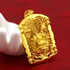 Colgante de moneda de oro con forma de tiranosaurio Rex bañado en oro, colgante de moneda de oro con forma de mordedura de dragón grande, collar para fiesta
