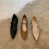 Diseño Sentido Nicho Zapatos de Tacón Bajo Retro Francés Zapatos Individuales Tacón Grueso Hebilla Zapatos de Mujer