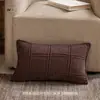 Cojín decorativo estilo madera vintage para sofá, sala de estar, cojín marrón, cojín de cabecera retro americano verde olivo, decoración suave para casa de huéspedes