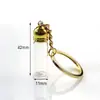 Pingente de Garrafa de Vidro Transparente, Chaveiro de Garrafa de Cinábrio, Frasco de Recarga de Óleo Essencial, Chaveiro de Garrafa de Mensagens para Fazer Pedidos