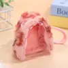 Nova Bolsa de Boneca Transparente de Pelúcia Original Porta-Moedas Estampado de Leopardo Mini Boneca Fofa Bolsa de Armazenamento Espessa para Passeios