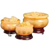 Ornamentos de Tigela Tesouro de Jade Bege Natural Lingote de Jade Natural Sala de Estar Escritório Casa Topázio Ornamentos da Fortuna