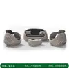 Conjunto de móveis de mesa de centro de lazer para sofá de corda trançada de liga de alumínio para exterior nórdico, pátio de villa, jardim de hotel, casa de hóspedes