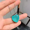 Joias Huabi Colar Europeu e Americano Feminino Pingente Coração Cravejado de Imitação Paraíba Brincos 20*20 10*10 Conjunto