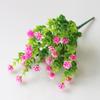Simulação explosiva 7 garfos eucalipto camélia plástico flor falsa decoração de sala de estar exibição doméstica flor artificial simulação planta verde
