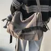 Bolso Cruzado de Lona para Hombre de Gran Capacidad Bolso Mensajero Simple Casual Ins Bolso de Hombro para Libros de Estudiante Sachel para Hombre