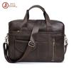 Bolso Cruzado Casual Simple para Hombre Bolso de Mano de Cuero Genuino Maletín Moda Casual Bolsa para Computadora Cruzada de 15.6 Pulgadas